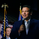Florida Governor Ron DeSantis (R) appears with Republican Senate candidate from Nevada Adam Laxalt at a campaign event at Stoneys Rockin Country on April 27, 2022, in Las Vegas, Nevada.
